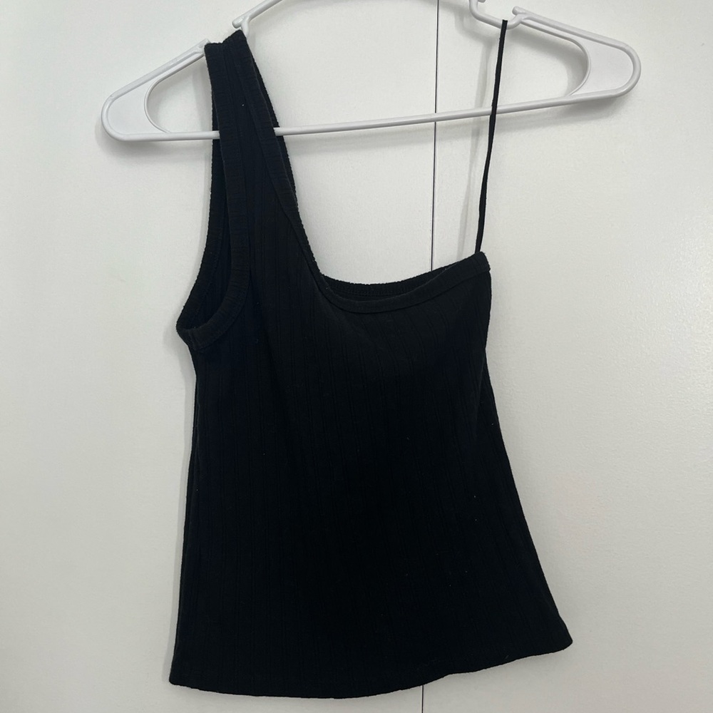 Xs black one sided tank top